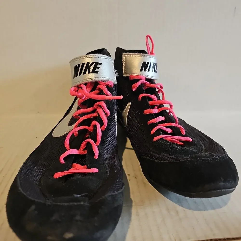 Nike Speedsweep 7 Wrestling Shoes Men Size 13 Black Silver Leather Mesh Boxing